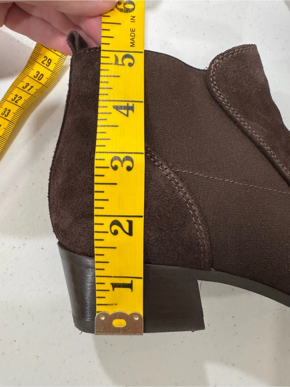 Aquatalia Fiona Crosta Chelsea Weatherproof Chocolate Brown Suede Ankle Boot 6